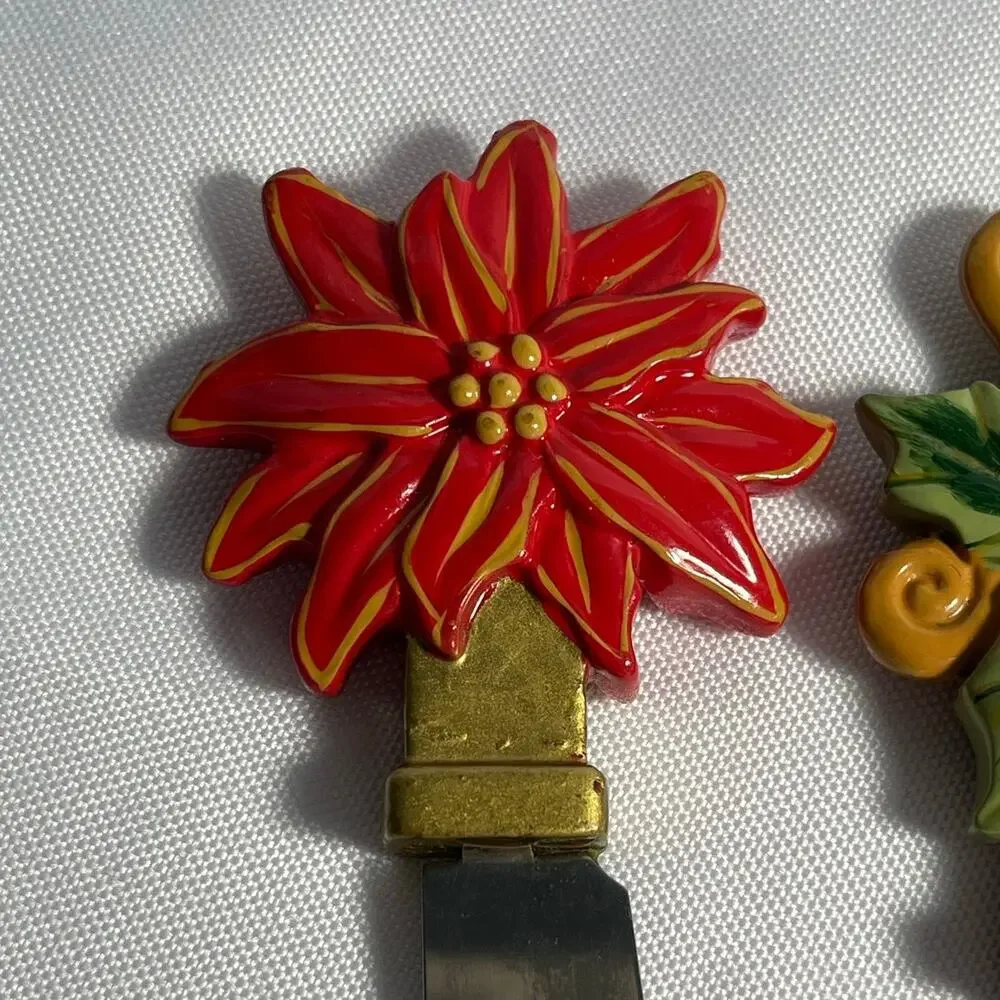 Vintage Set of 3 Christmas Themed Spatulas Charcuterie Entertaining Holidays